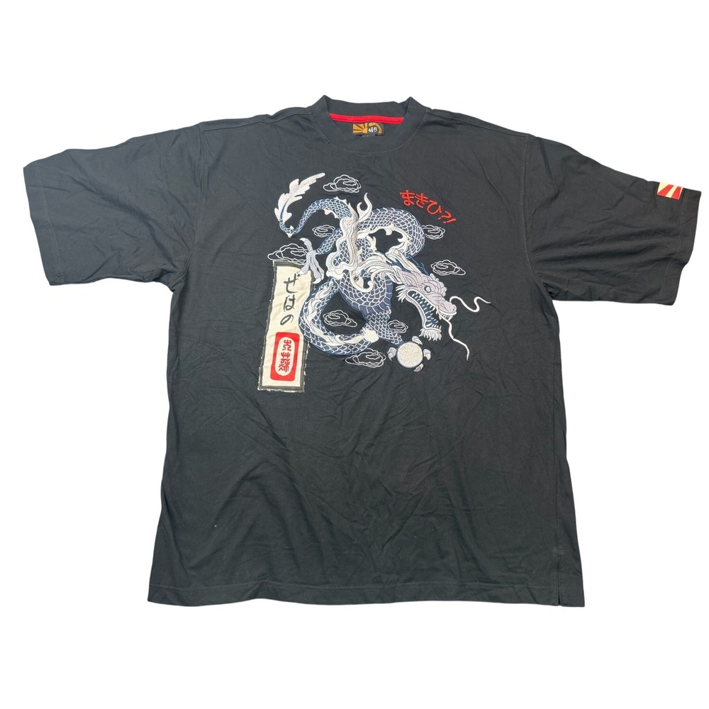 Vintage RARE No 83 Mens Black Dragon Samurai Graphic T Shirt 4XL New with Tags‎